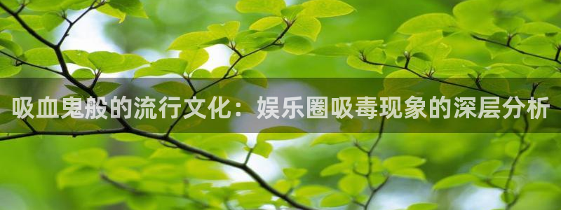 安信12平台登陆入口：吸血鬼般的流行文化：娱乐圈吸毒现象的深层分析